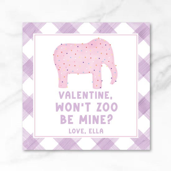 Animal Cookie - Pink - Printed Valentine