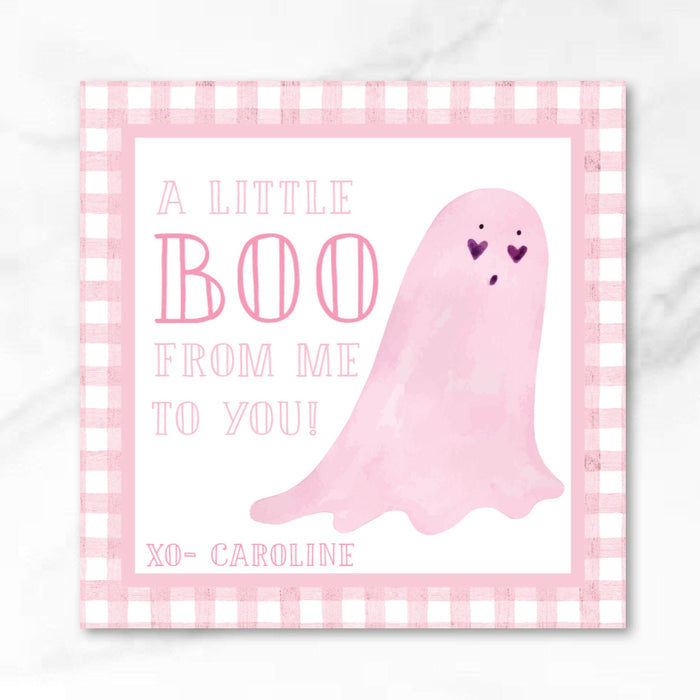 Pink Ghost Halloween Tags