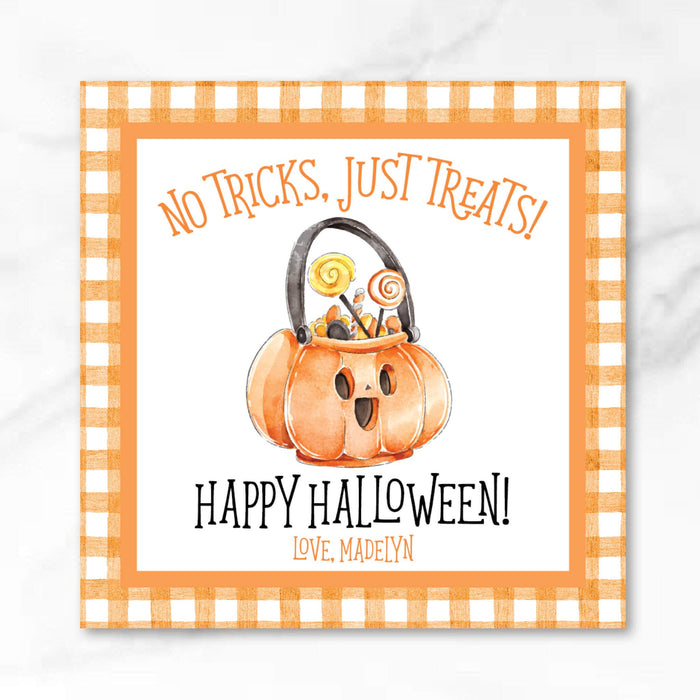 Pumpkin Bucket Halloween Tags
