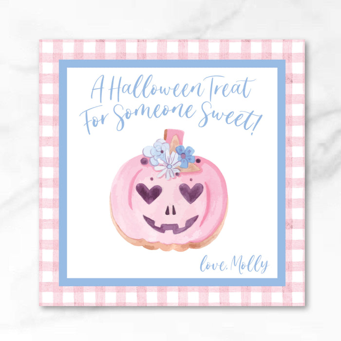 Pink Pumpkin Halloween Tags
